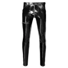 Black Level Men's Vinyl Trousers with Metal Details – Black – S — Photo 8