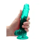 Realistic Dildo with Balls and Suction Cup – 19 cm (7.4″) – Clear — Photo 6