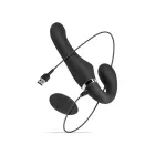 No-Parts Avery be dirželių strapon vibruojantis dildas – 22 cm (8.7″) – juodas — Nuotrauka 10