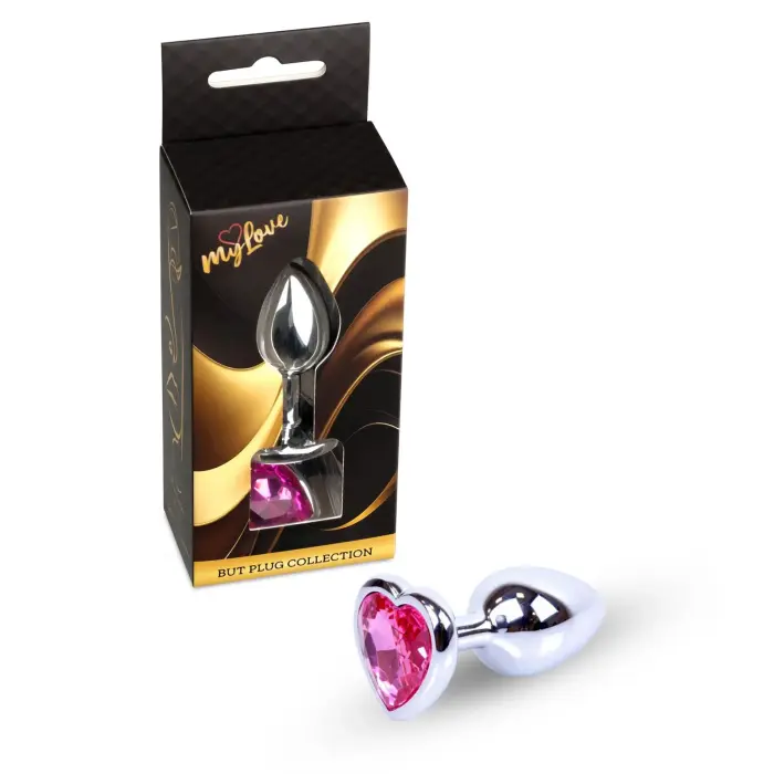 MyLove Toys Jewellery Silver анальная пробка в форме сердца – 7 cm (2.8″) – Розовая