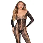 Mežģīņu bodijs ar atvērtu starpkāju – melns – One Size — Foto 2