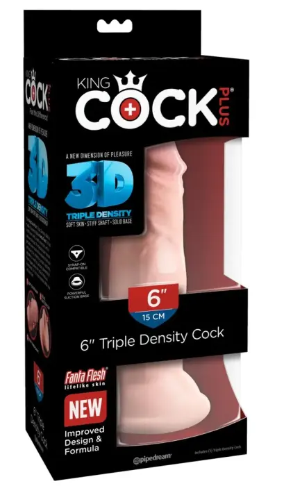KCP 6 trīsslāņu reālistisks dildo – 18.4 cm (7.2″)