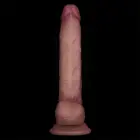 LoveToy Sliding Skin Pro II Dual Layer Silicone Dong – realistiškas dviejų sluoksnių silikoninis dildo – 19 cm — Nuotrauka 4