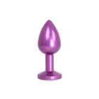 Alumīnija anālais spraudnis ar caurspīdīgu dārgakmeni – 7 cm (2.8″) – Violets — Foto 3
