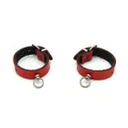 Leather Handcuffs Mini O-Ring – Red — Photo 2