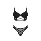 Obsessive Roxelia apakšveļas komplekts – caurspīdīgs tills un elastīgs materiāls – melns – XL/2XL Foto 3