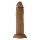 SHAFT Model J – kahekihiline vedel-silikoonist dildo iminappidega – tamm – 14 cm — Foto 2