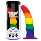 Mythology Kuno Pride – šķidrā silikona fantāzijas dildo ar piesūcekni – varavīksnes – S – 13 cm — Foto 1