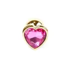 Plug-Jewellery Gold Heart анальная пробка – 7 cm (2.8″) – Розовый — Фото 1