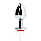 Round Gem Butt Plug – M – Red — Photo 11