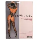 Be Wicked соблазнительное сетчатое боди с чулками – чёрное – One Size — Фото 5