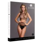 2 Pc Crop Top and Pantie Set with Mesh Structure – Black – One Size — Photo 1