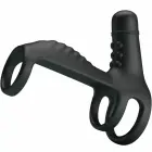 Pretty Love Elastic Silicone Vibration Extension Sleeve – Black — Photo 1