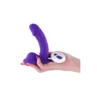 COLOURS Curve – curved rechargeable silicone vibrator with remote – purple – 12.7 cm — Photo 3