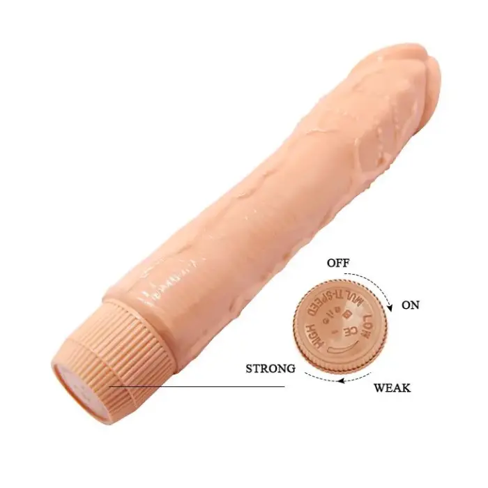 BAILE Barbara reālistisks vibrators – 24 cm (9.5″) – miesas krāsa Foto 5
