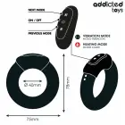 Addicted Toys Heating Effect Vibrating Silicone Ring with Remote, Black — Photo 5