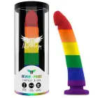 Mythology Devon Pride – liquid silicone fantasy dildo with suction cup – rainbow – M – 16.5 cm — Photo 1