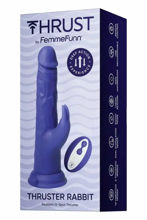 FemmeFunn Thruster Rabbit тёмно-фиолетовый – LIQUISILK™ силикон – 22,3 см