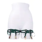 Indica Laced Up Garters – Emerald – S/M — Photo 4