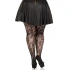 Leg Avenue Plus bezvīļu ziedu mežģīņu zeķubikses – melnas – 1X/2X — Foto 2