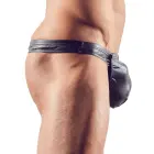 Svenjoyment shiny men's string with removable pouch – black – S — Photo 3
