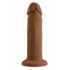 EVOLVED 6 Inch Vibrating Dildo – dark flesh – rechargeable silicone – suction cup — Photo 5