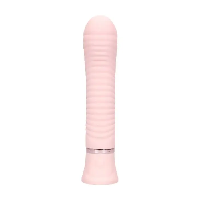Divine ребристый вибратор для точки G – 18 cm (7″) – розовый
