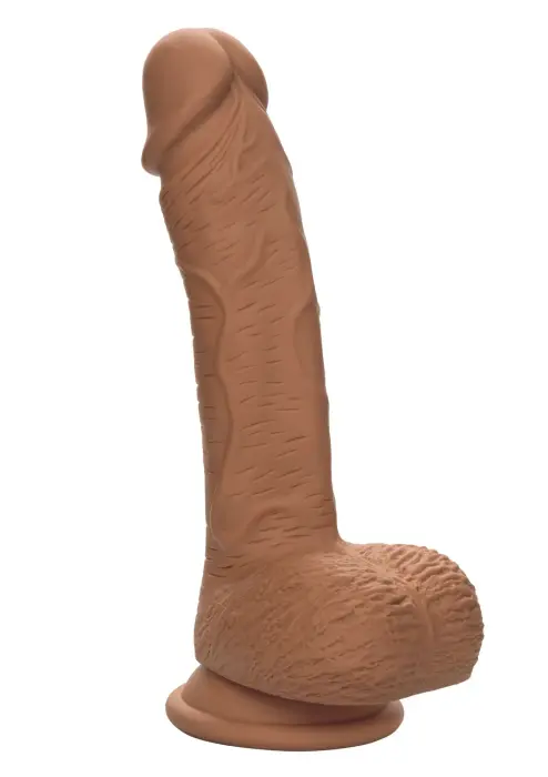 Kahekihiline realistlik dildo iminapaga – 16 cm (6.25″) – pruun