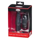 MALESATION kahekihiline silikoonist vibreeriv anaaltapp – L – 19 cm (7.5″) – Must — Foto 3