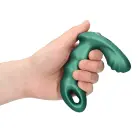 Teksturēts vibrējošs prostatas masieris ar tālvadības pulti – 12 cm (4.7″) – Metāliski zaļš — Foto 8