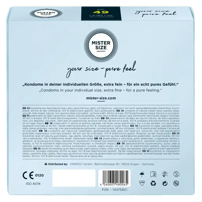 Mister Size 49 mm презервативы – 36 шт. Фото num