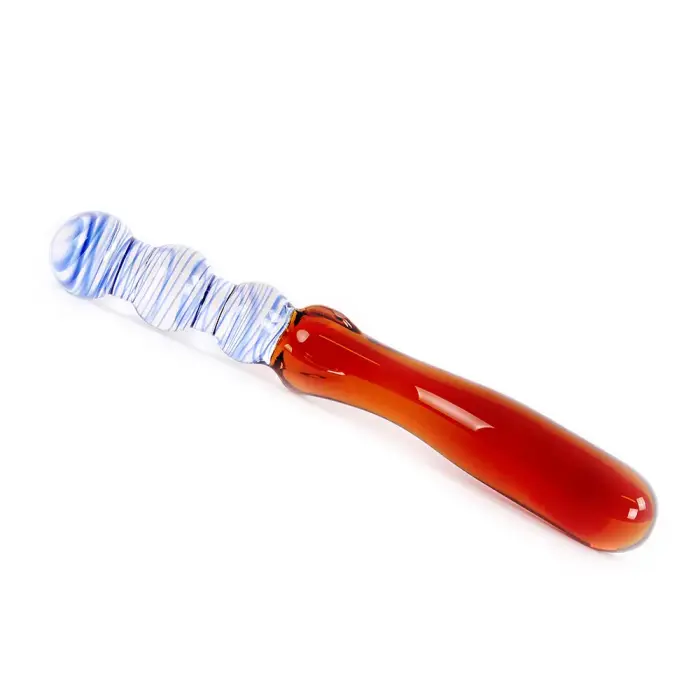 Klaasist kõverdatud dildo – 23.3 cm (9.2″) – Sinine