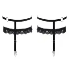 Cottelli ACCESSORIES Black Velvet Garters L/XL with Adjustable Straps — Photo 4