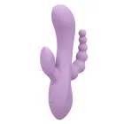Elastīgs Triple Rumbler vibrators – 18 cm (7″) – violets Foto 1