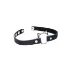 Kinky Kitty Slim PU Leather Ring Collar – Black — Photo 3