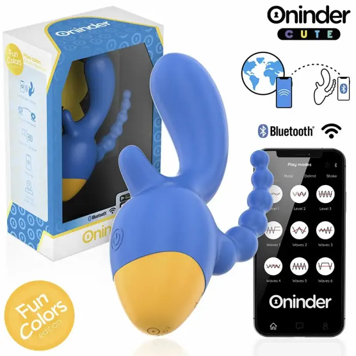 Тройной вибратор ONINDER CUTE Love 3 Some – 13 см (5.1″) – синий