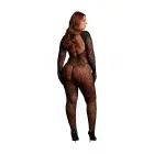 Roxy Leopard Open Knit Catsuit – Queen Size – Black — Photo 3