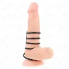 KINK Silicone Ring System 5-Piece Set 3.8-4.8 cm with Leather Connector – Black — Photo 1