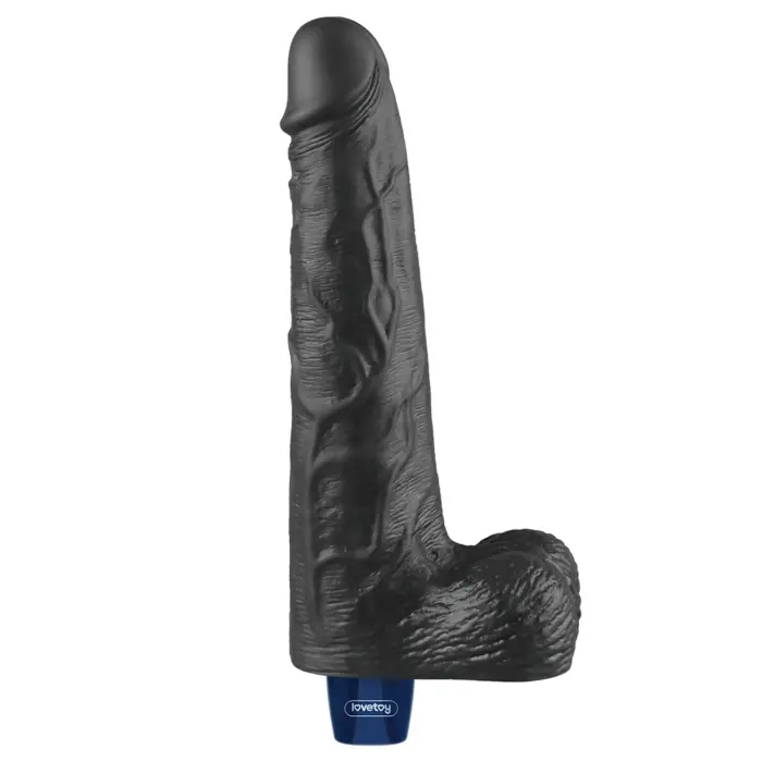 Real Softee uzlādējams vibrējošs dildo – 25.5 cm (10″) – Melns Foto 4