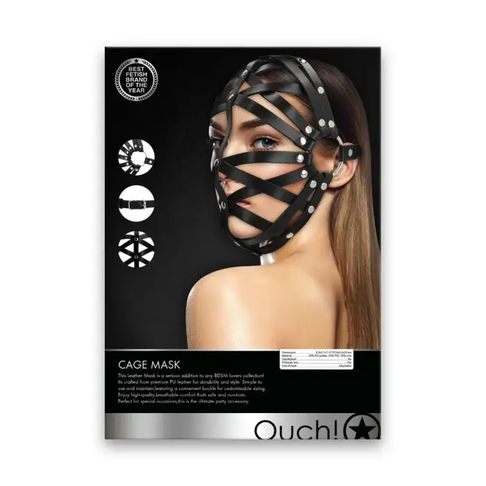 Ouch! OU1033BLK – ankle cuffs – leather – adjustable – black