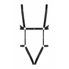 Christine Bondage Style Harness Bodysuit – adjustable straps, metal rings – black – L/XL — Photo 5