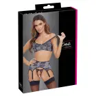 Cottelli Lingerie Set Black/White – M – Adjustable Trio with Zipper Details — Photo 1