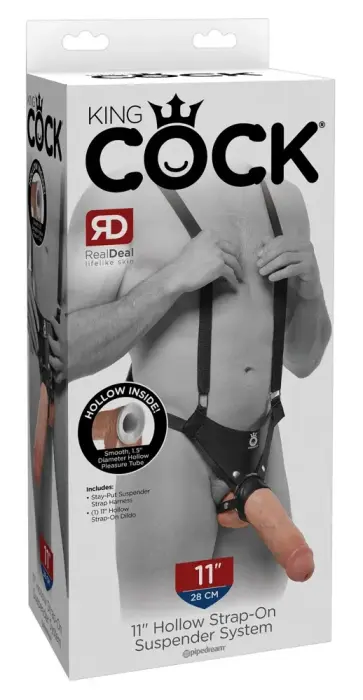 KC Hollow Strap-On Dildo – 28 cm (11″) – Black