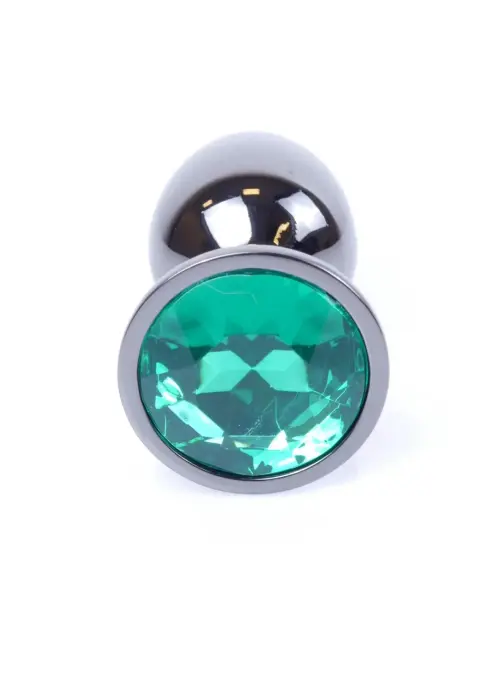 Plug-Jewellery Dark Silver анальная пробка – 7 cm (2.8″) – Зеленая