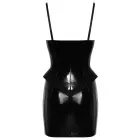 Black Level Vinyl Mini Dress with Ruffles and Adjustable Straps – Black – L — Photo 7