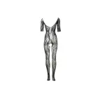 Сетчатое боди с кружевными рукавами – чёрное – One size — Фото 7