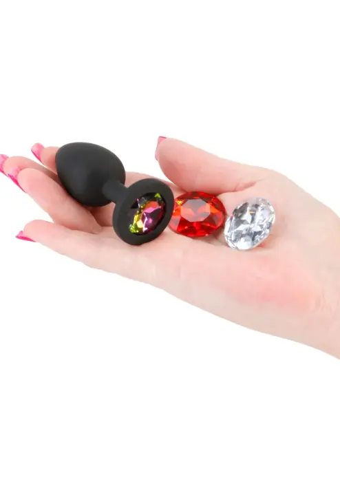 Glams Xchange apaļš mazs dildo – S – Melns Foto 4