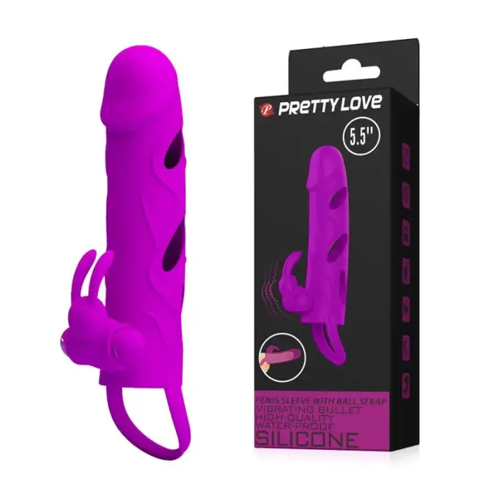 PRETTY LOVE – varpos rankovė su sėklidžių juosta ir vibracija – violetinis
