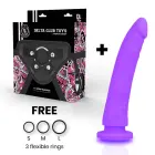 Delta Club silikoonist strap-on süsteem – 20 cm (8″) – lilla — Foto 2