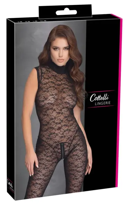 Cottelli LINGERIE Lace Jumpsuit – Black – M